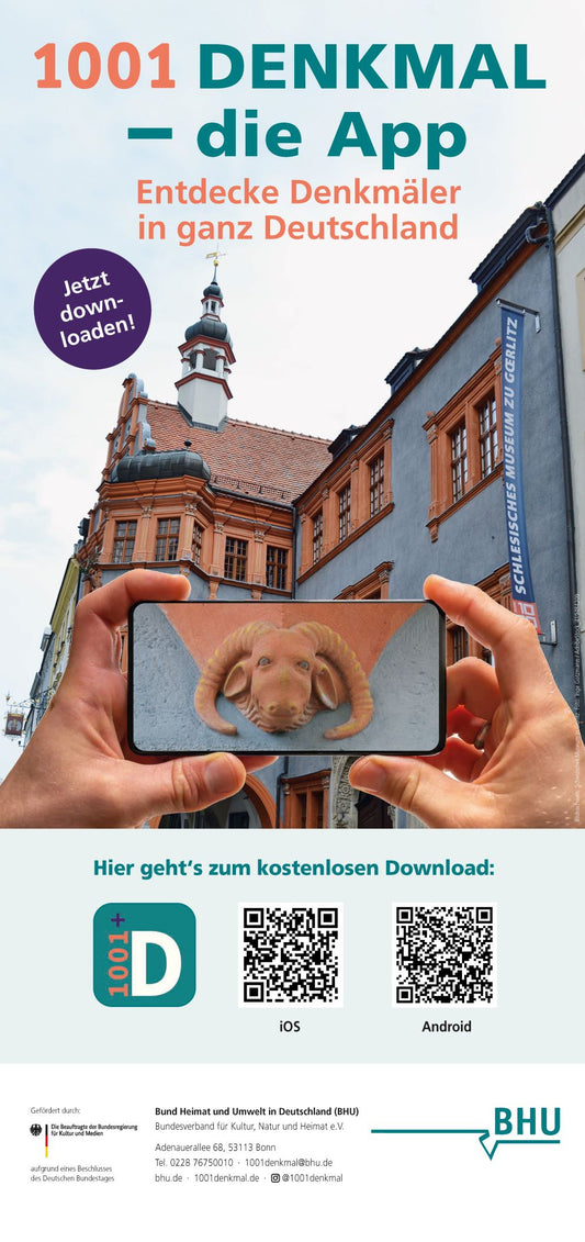 1001 Denkmal – die App. Entdecke Denkmäler in ganz Deutschland (Poster)